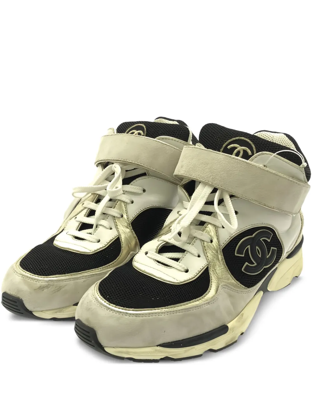 CHANEL Pre-Owned lace-up high-top sneakers | White | Image 1