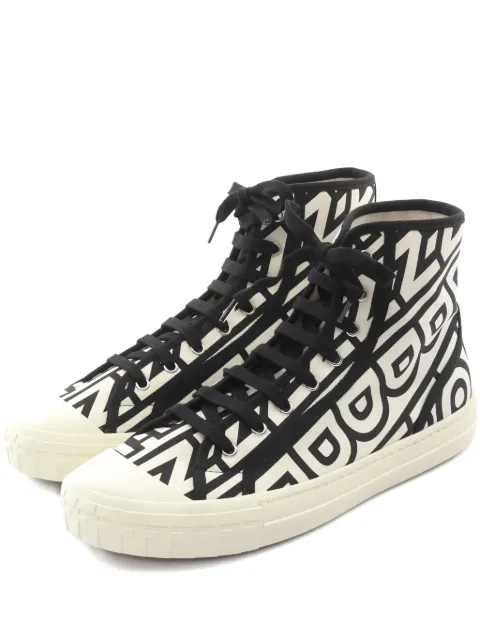 Fendi Pre-Owned geometric-print high-top sneakers