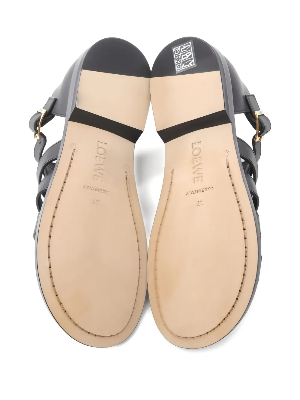 Loewe Pre-Owned Campo leren gekooide sandalen - Zwart