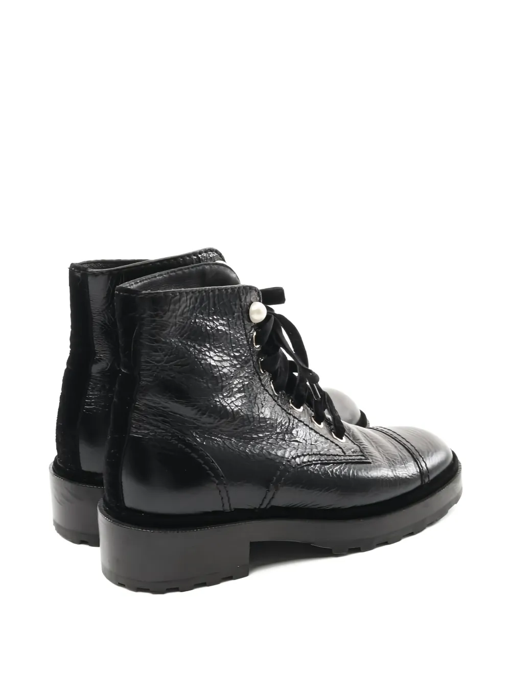 CHANEL Pre-Owned Veterlaarzen verfraaid met parels - Zwart