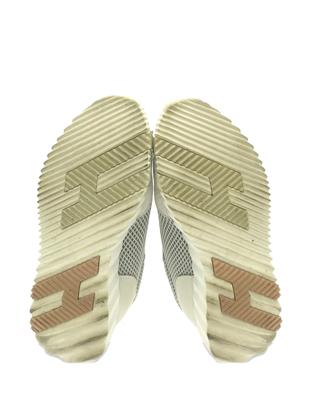 Pre-owned Hermes Bouncing Mesh Suede Sneakers In Neutral