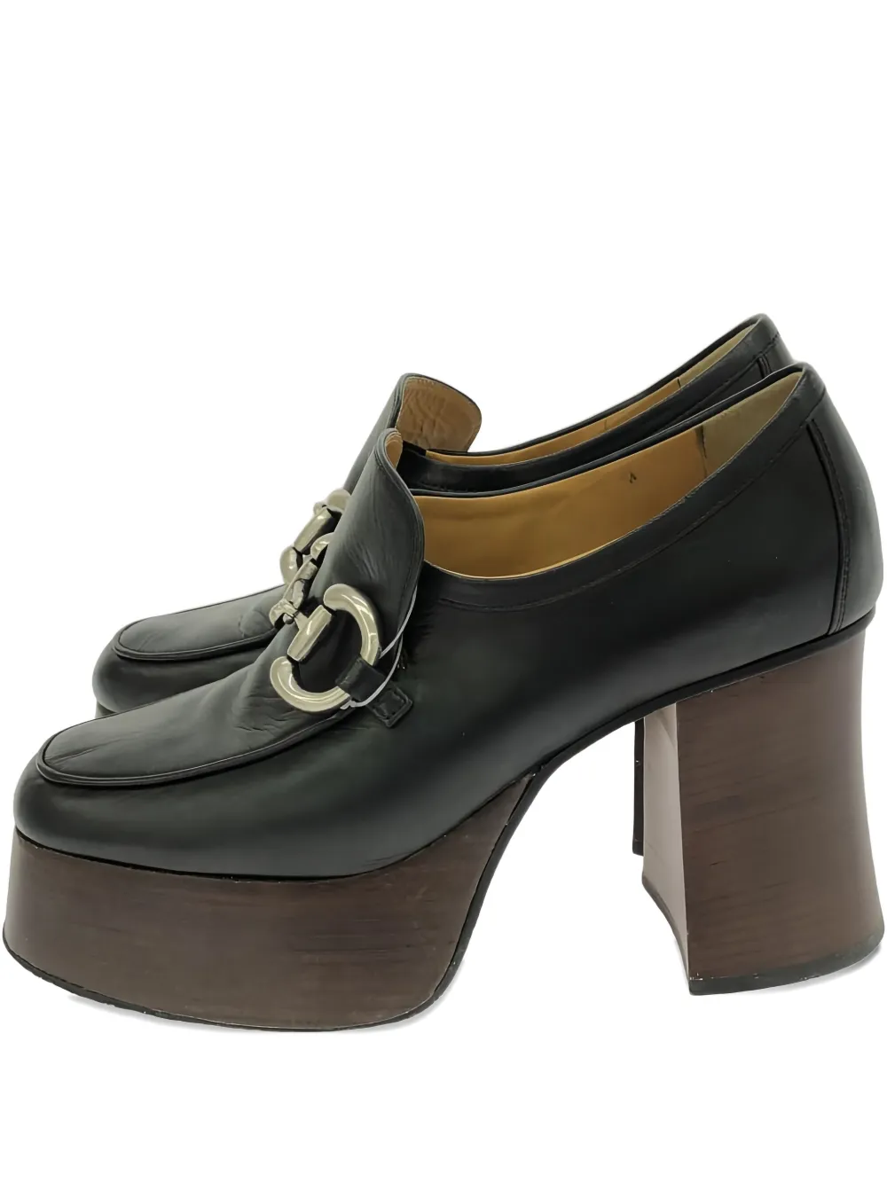 Pre-owned Gucci Leather Loafers In Black