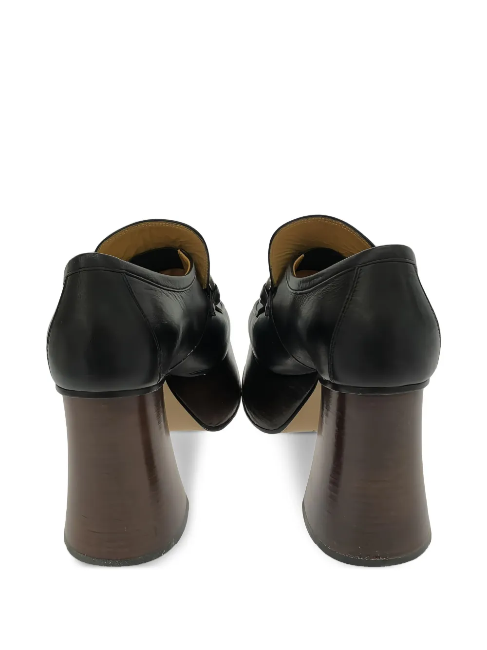 Pre-owned Gucci Leather Loafers In Black