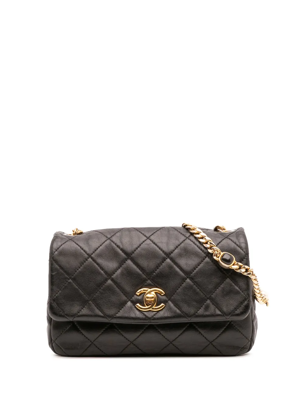 CHANEL Pre-Owned 2021-2025 スモール マトラッセ ラムスキン レジンパール チェーン フラップ ショルダーバッグ CHANEL Pre-Owned 2021-2025 スモール マトラッセ ラムスキン レジンパール チェーン フラップ ショルダーバッグ