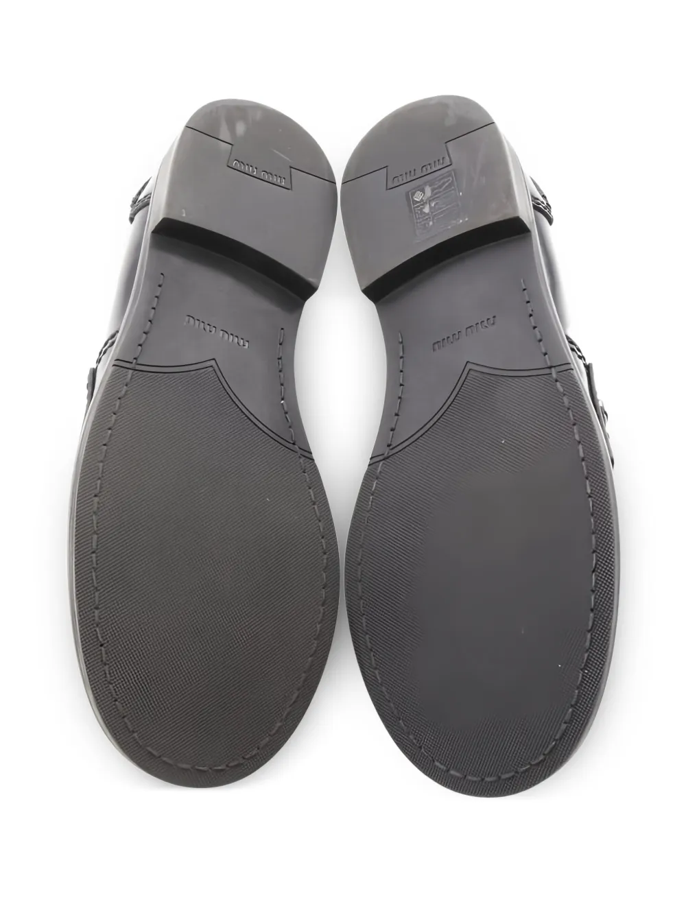 Pre-owned Miu Miu Leather Penny Loafers In Black