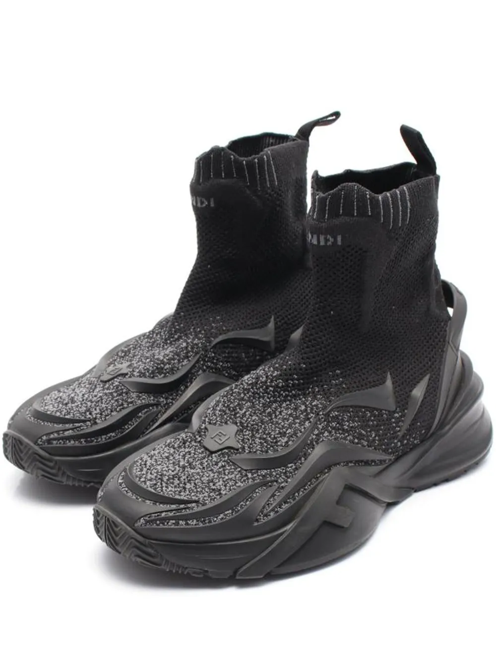 Fendi Pre-Owned knitted-upper high-top sneakers | Black | Image 1