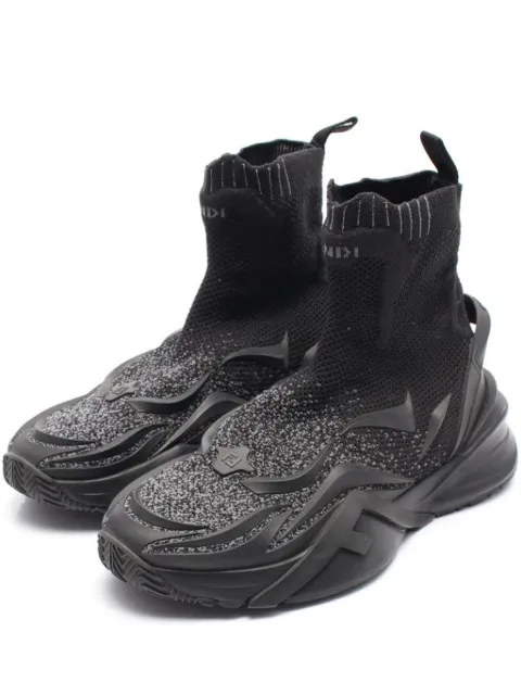 Fendi Pre-Owned knitted-upper high-top sneakers