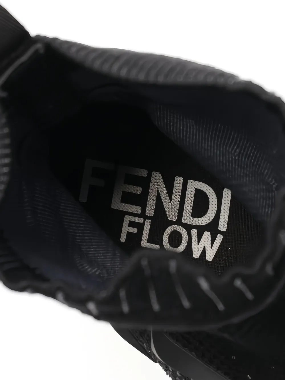 Pre-owned Fendi Knitted-upper High-top Sneakers In Black