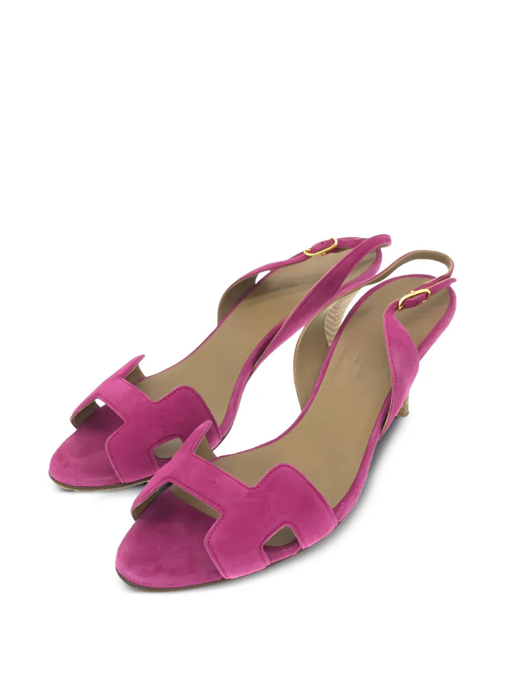 Hermès Pre-Owned 65 mm slingback sandalen met H-bandje - Roze