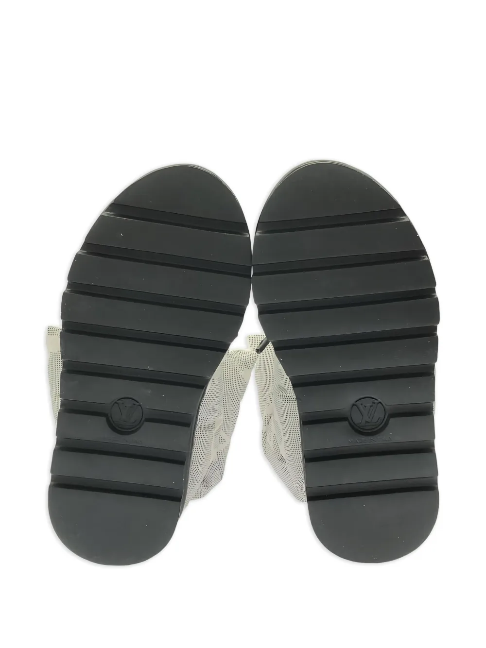 Pre-owned Louis Vuitton Monogram-pattern Quilted Ankle Boots In Gray