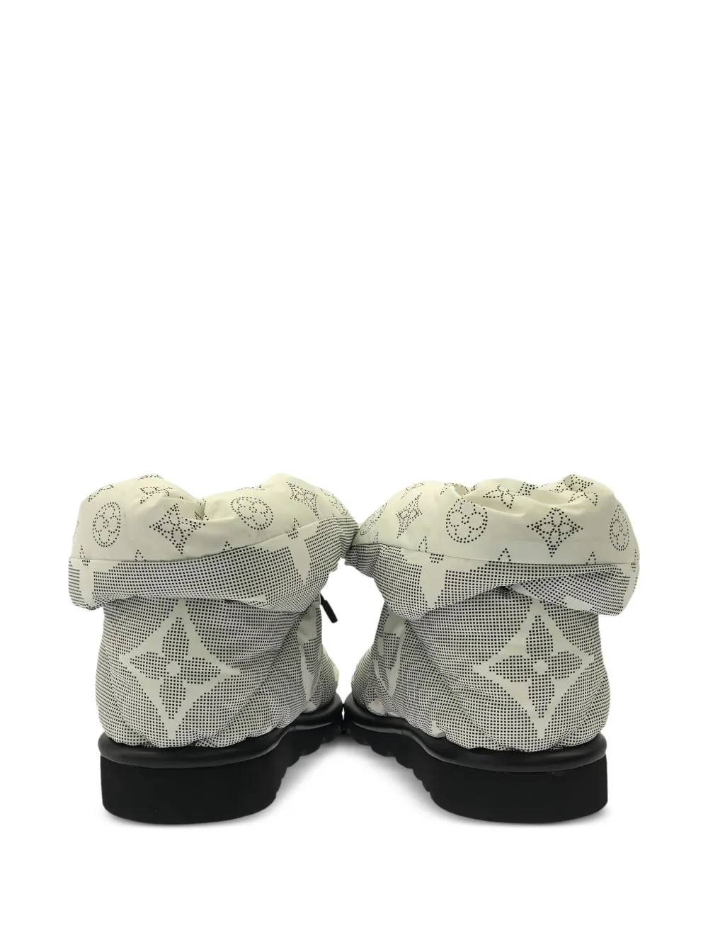 Pre-owned Louis Vuitton Monogram-pattern Quilted Ankle Boots In Gray