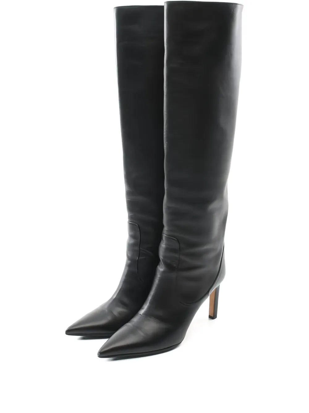 Jimmy Choo Pre-Owned 80mm pointed-toe leather boots | Black | Image 1
