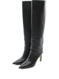 Jimmy Choo Pre-Owned 80mm pointed-toe leather boots - Black