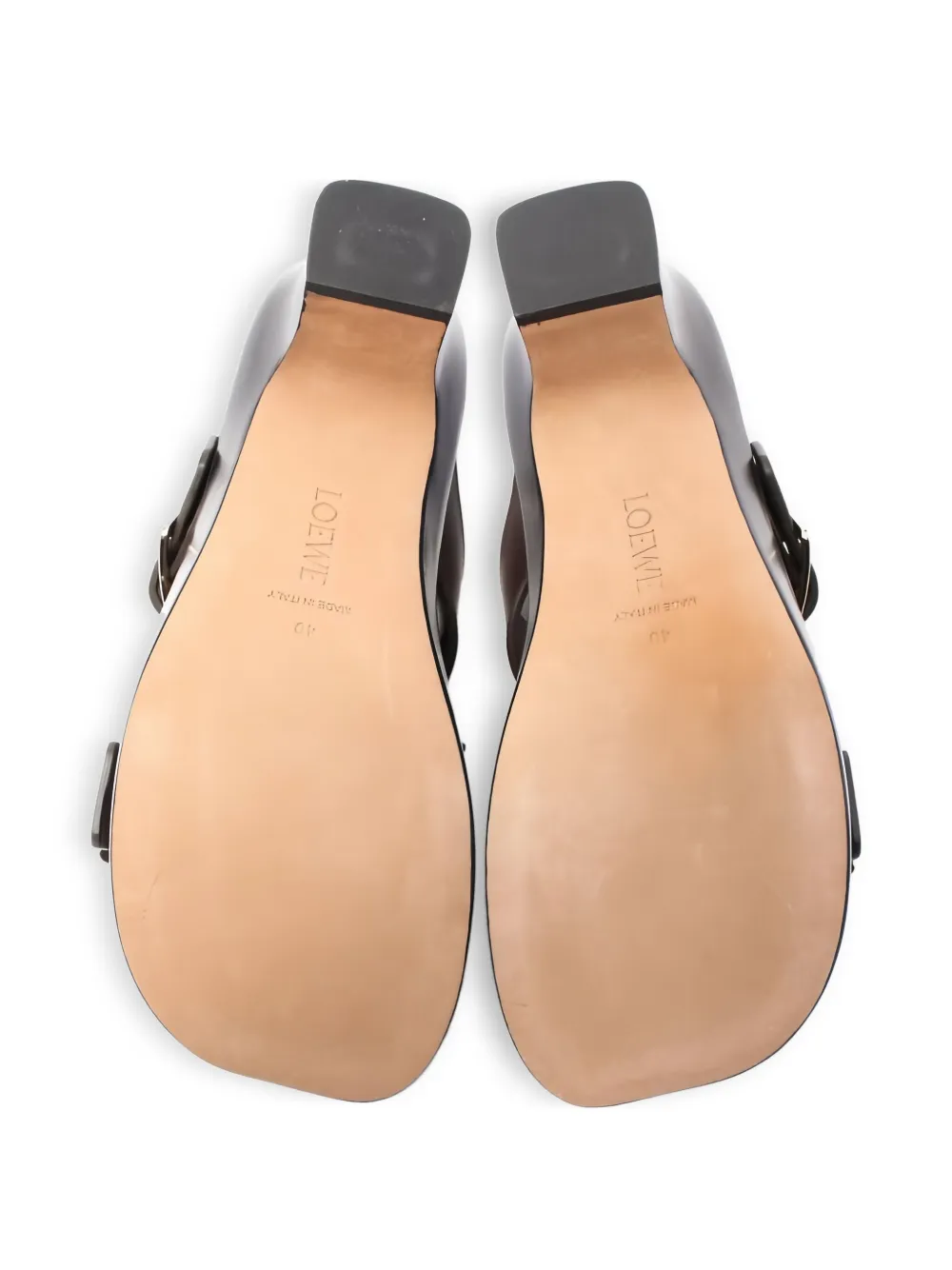 Pre-owned Loewe 85mm Ease Buckle-embellished Platform Sandals In Brown