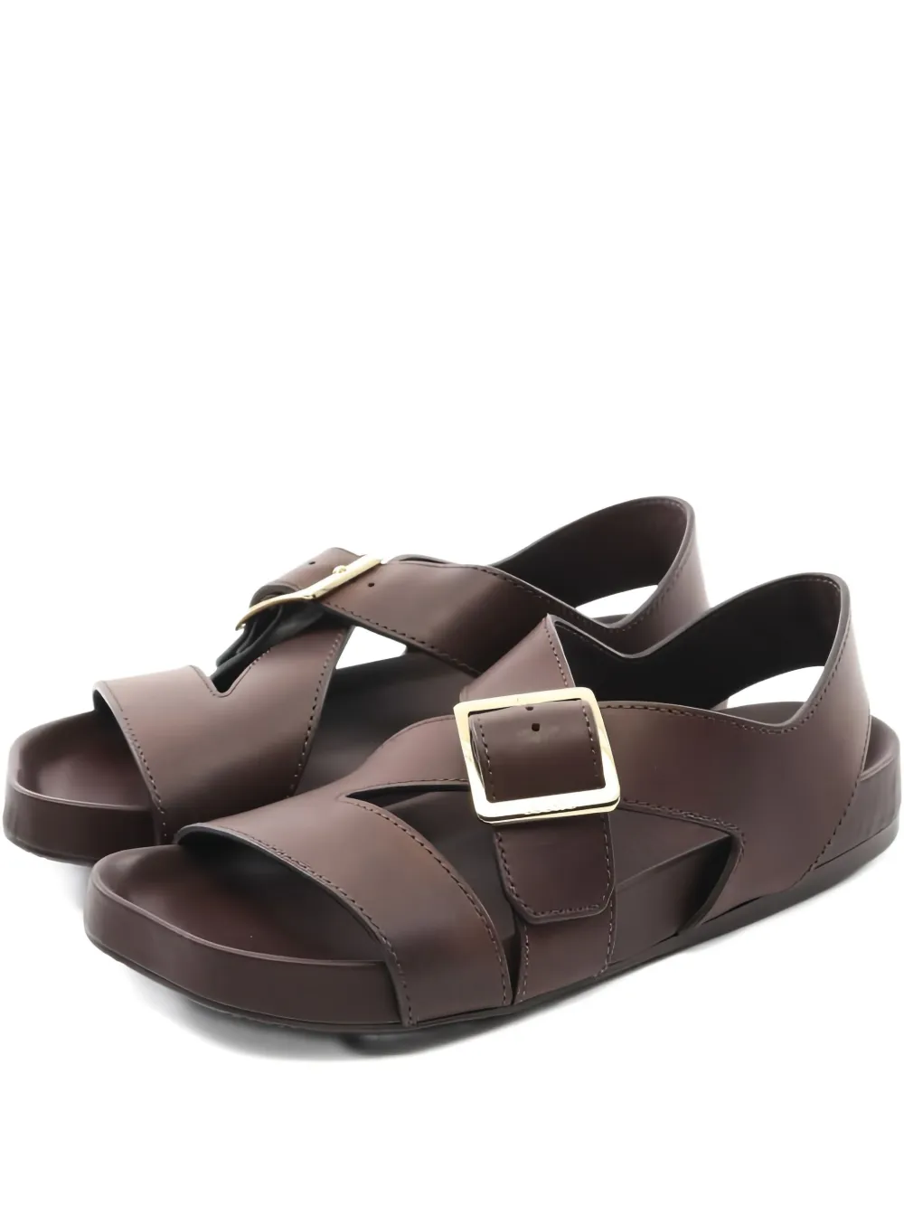 Loewe Pre-Owned Ease バックル レザーサンダル - ブラウン Loewe Pre-Owned Ease バックル レザーサンダル - ブラウン