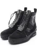 Louis Vuitton Pre-Owned Eclipse-monogram front-zip ankle boots - Black