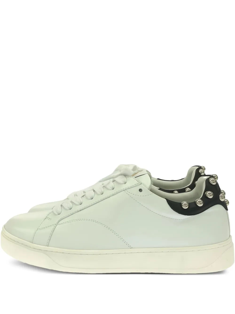 Lanvin Pre-Owned سنيكر جلد برباط ومزين بترصيع | أبيض | Image 1