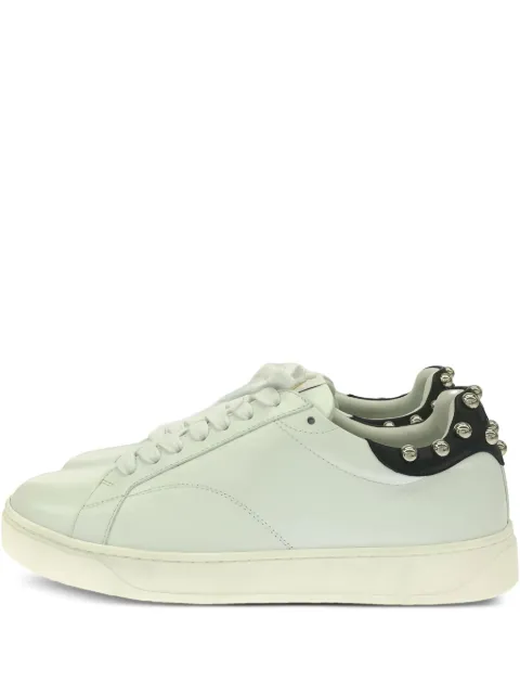 Lanvin Pre-Owned stud-embellished lace-up leather sneakers