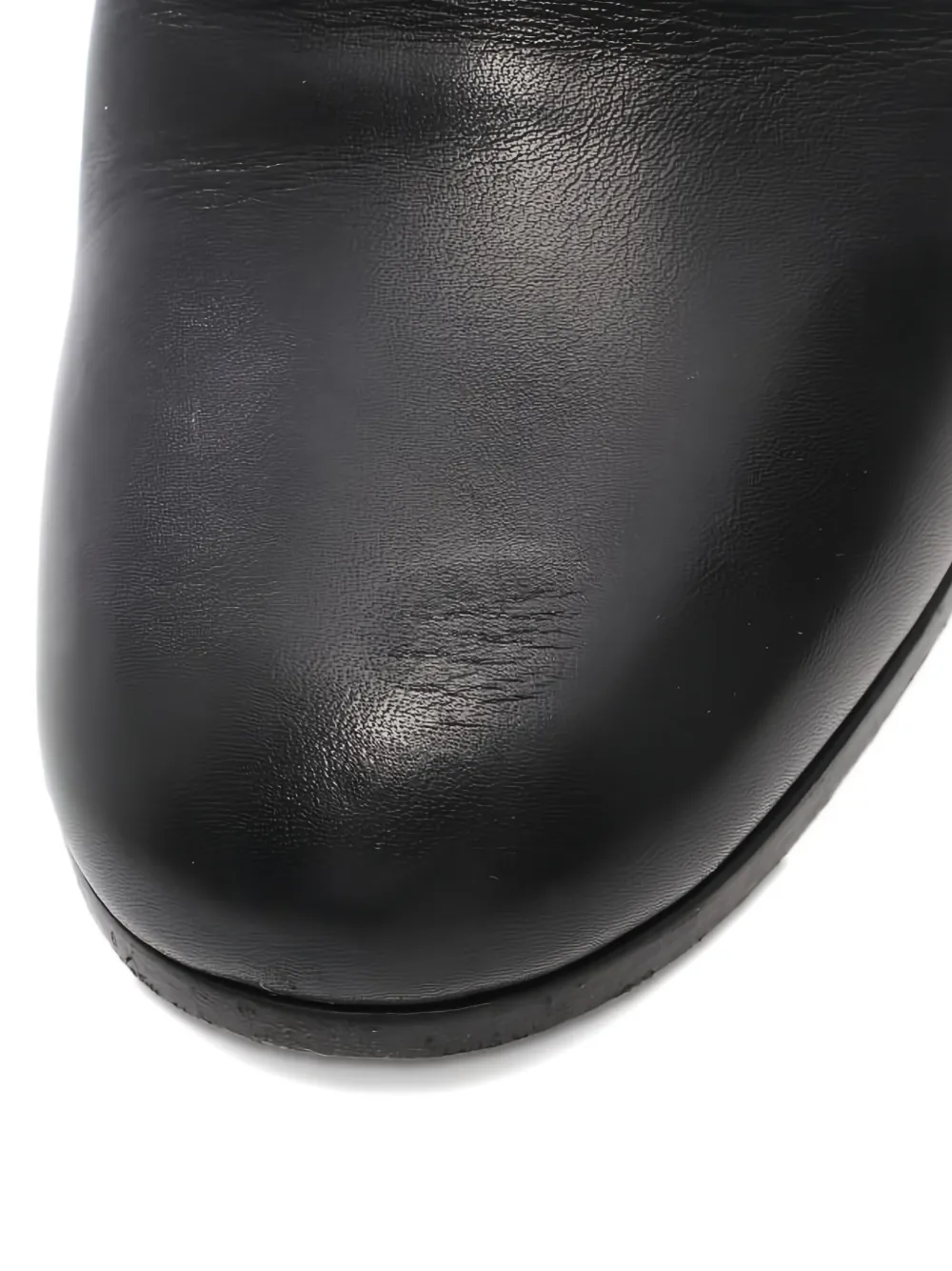 Pre-owned Chanel 80mm Logo-detail Block-heel Boots In Black