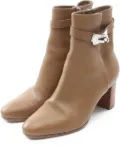 Hermès Pre-Owned 75mm side-zip leather boots - Neutrals