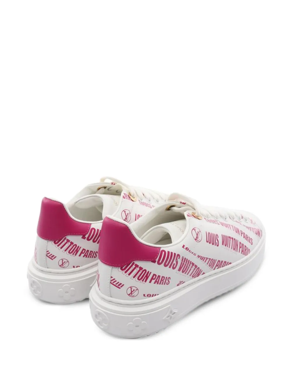 Louis Vuitton Pre-Owned Leren sneakers met logoprint - Wit