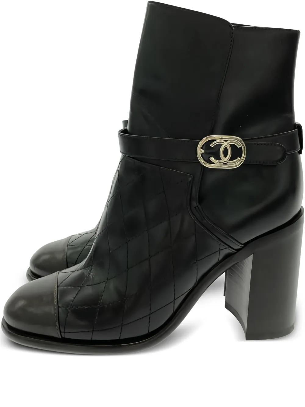 CHANEL Pre-Owned キルティング ブーツ - ブラック CHANEL Pre-Owned キルティング ブーツ - ブラック