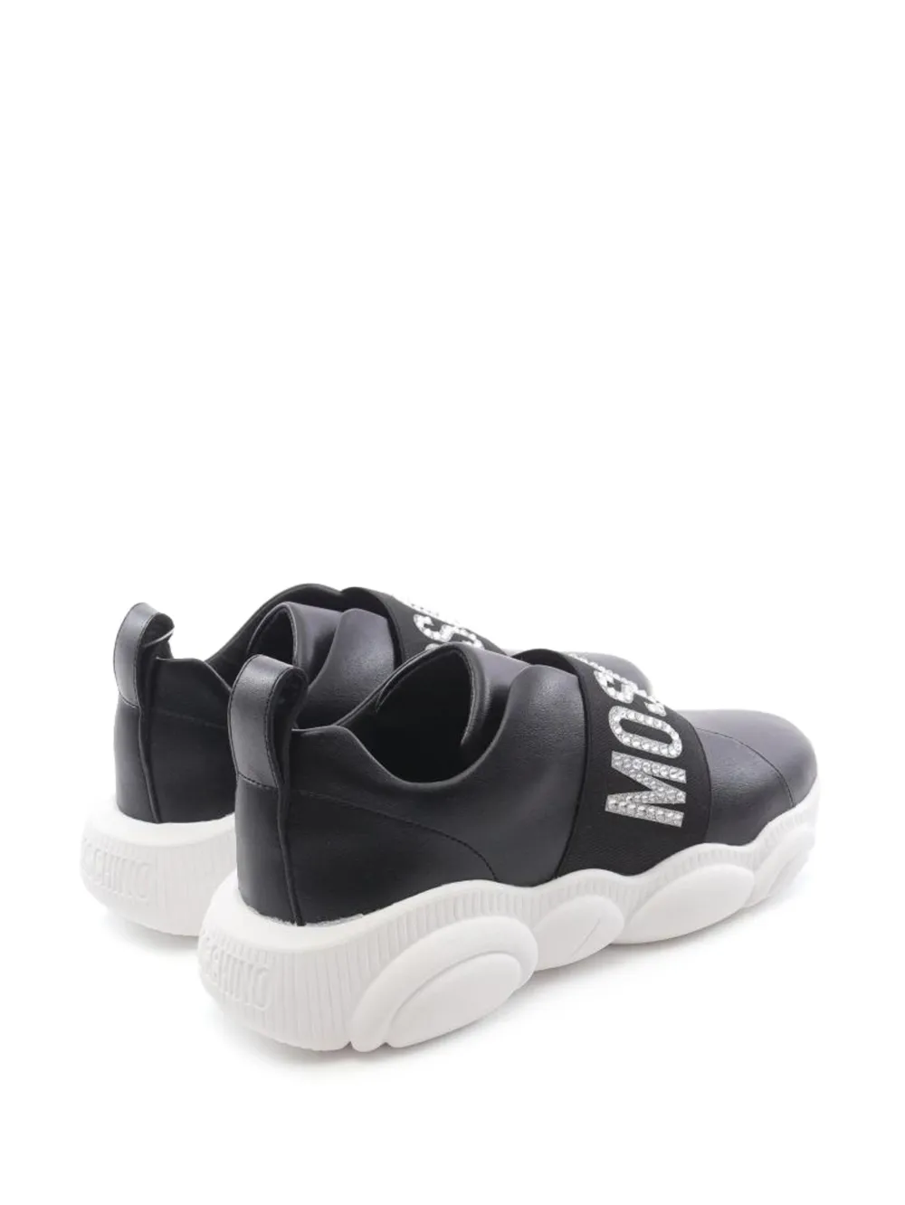Pre-owned Moschino Leather Sneakers In Black