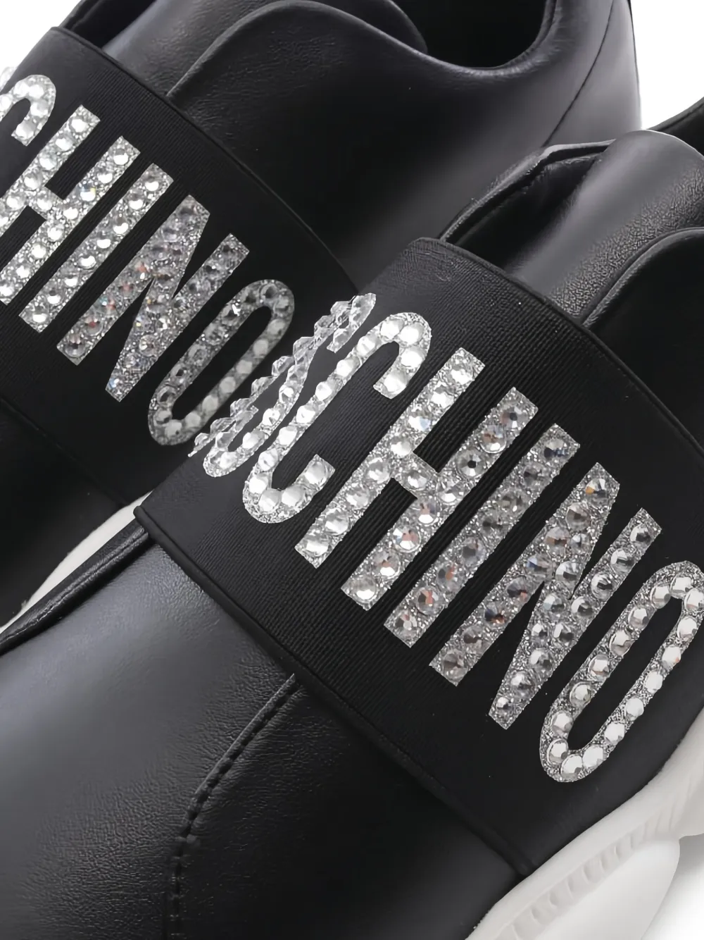 Pre-owned Moschino Leather Sneakers In Black