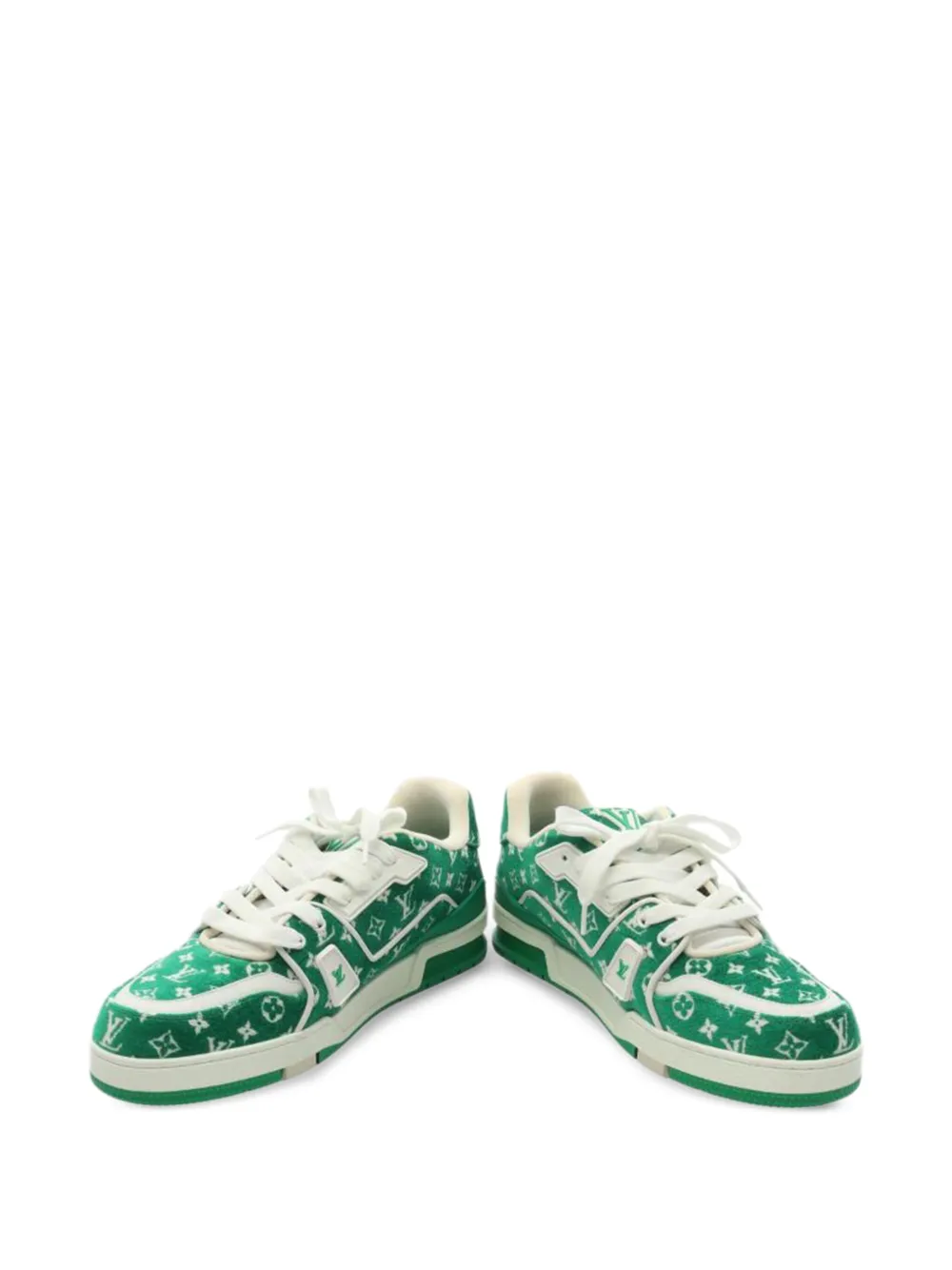 Pre-owned Louis Vuitton Monogram-pattern Sneakers In Green