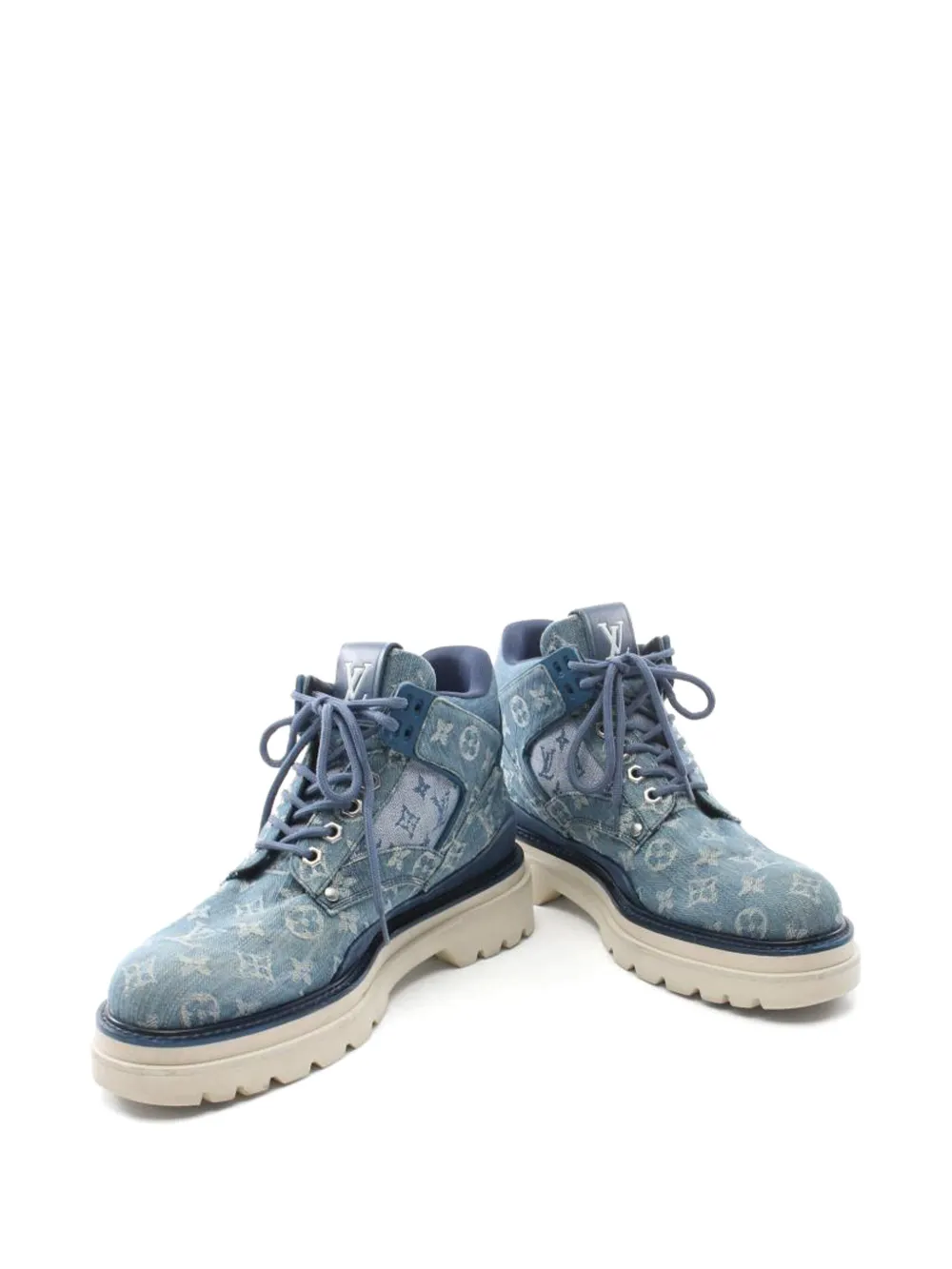 Louis Vuitton Pre-Owned monogram-pattern denim ankle boots | Image 2