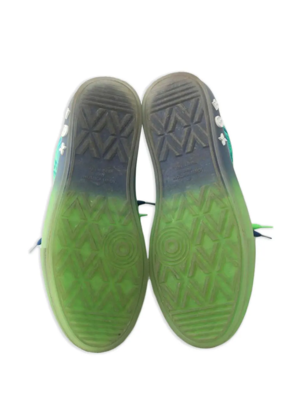Pre-owned Louis Vuitton Richelieu Leather Sneakers In Green
