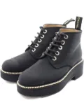 CHANEL Pre-Owned pearl-trimmed lace-up ankle boots - Black