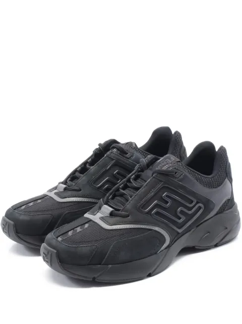 Fendi Pre-Owned Faster lace-up leather sneakers