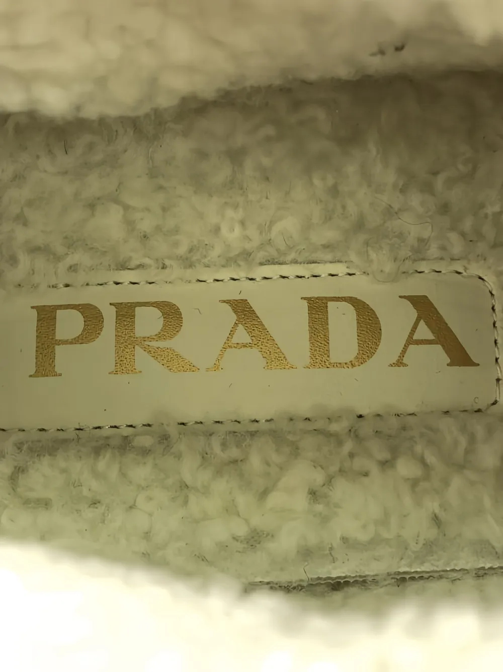 Pre-owned Prada Shearling-lined Slip-on Loafers In Neutral