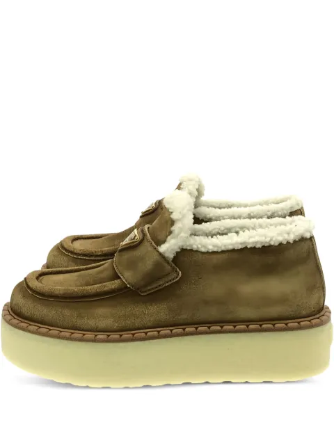 Prada Pre-Owned shearling-lined slip-on loafers
