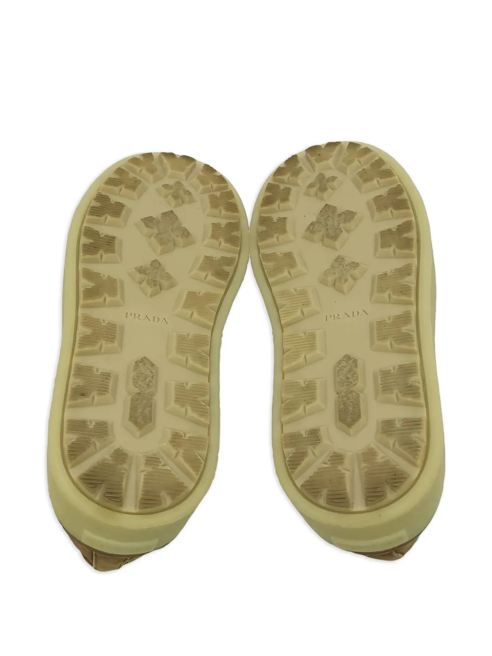 Pre-owned Prada Shearling-lined Slip-on Loafers In Neutral