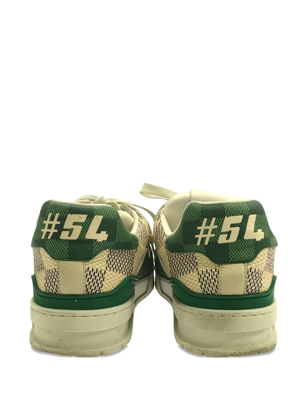Pre-owned Louis Vuitton Damier Leather Sneakers In Green