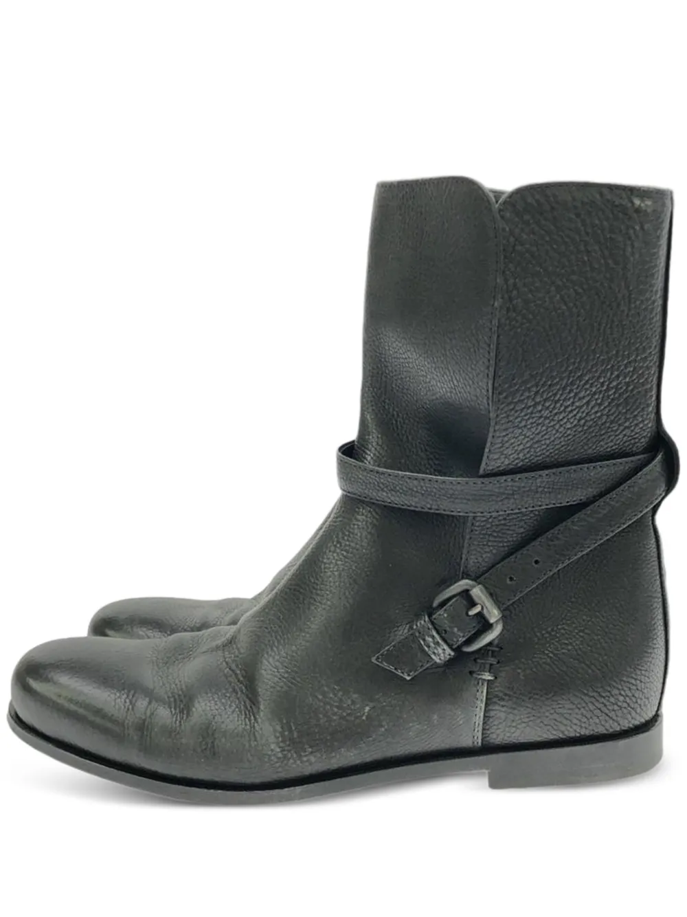 Bottega Veneta Pre-Owned buckle-strap leather biker boots | Black | Image 1