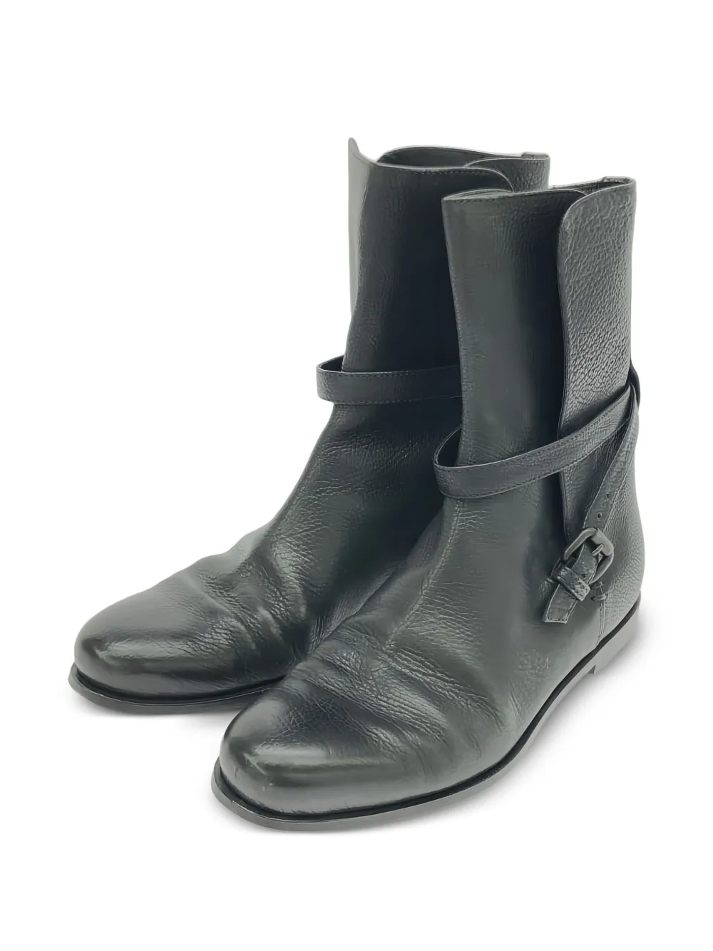 Bottega Veneta Pre-Owned buckle-strap leather biker boots | Image 2