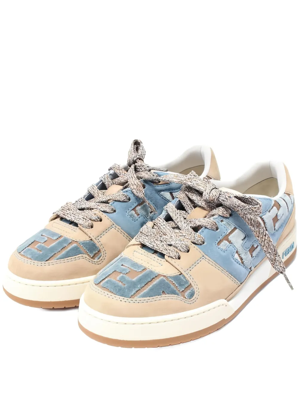Fendi Pre-Owned FF-monogram suede sneakers | Neutrals | Image 1