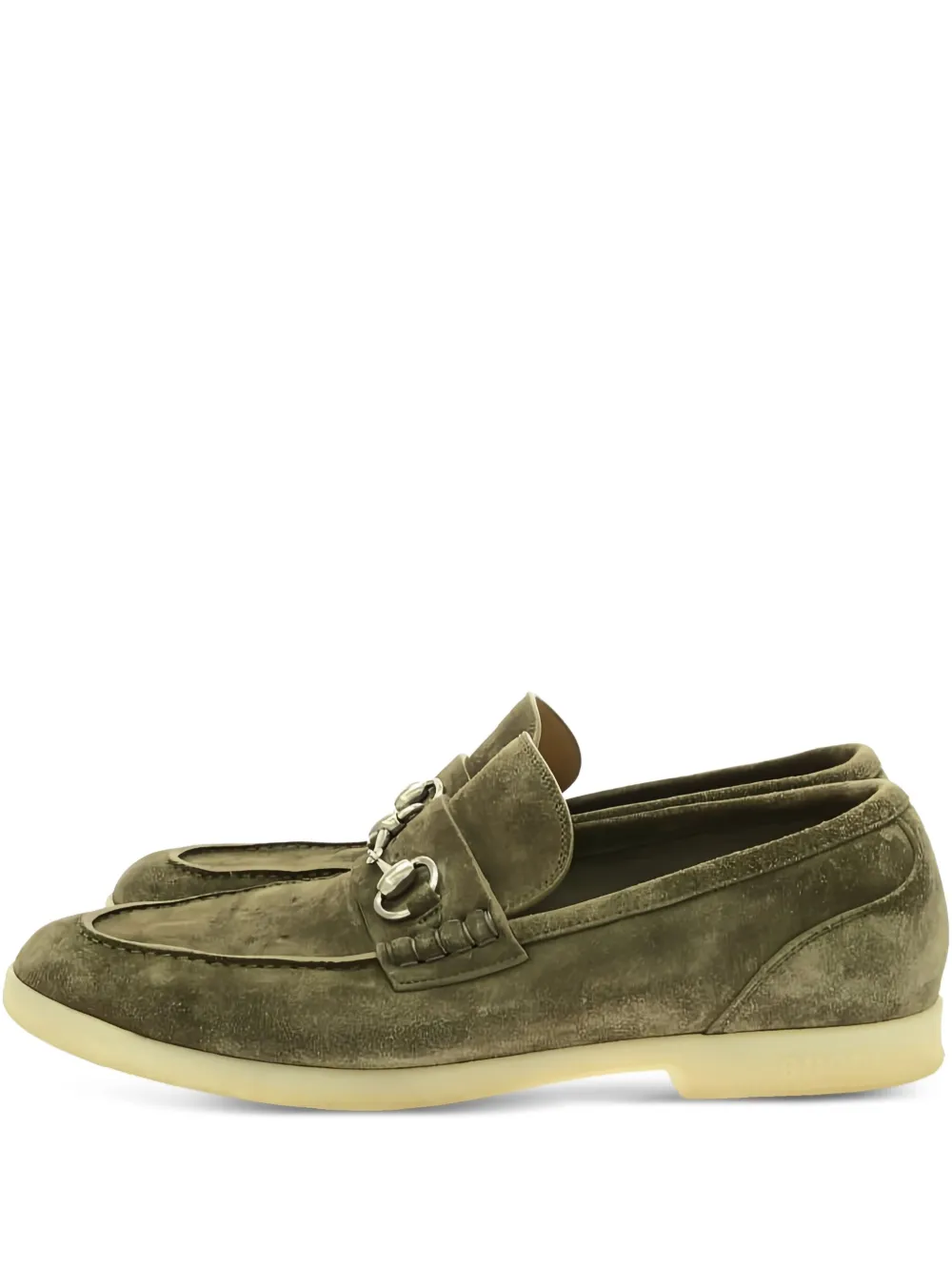 Gucci Pre-Owned ホースビット スエード ローファー - グリーン Gucci Pre-Owned ホースビット スエード ローファー - グリーン