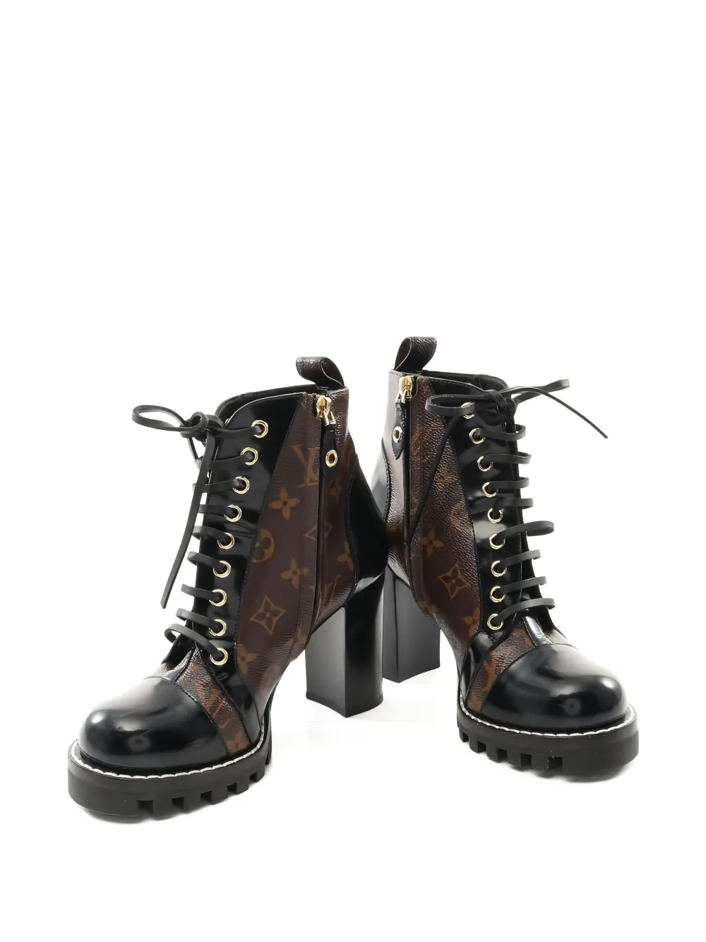 Louis Vuitton Pre-Owned 90mm monogram-pattern lace-up boots | Image 2