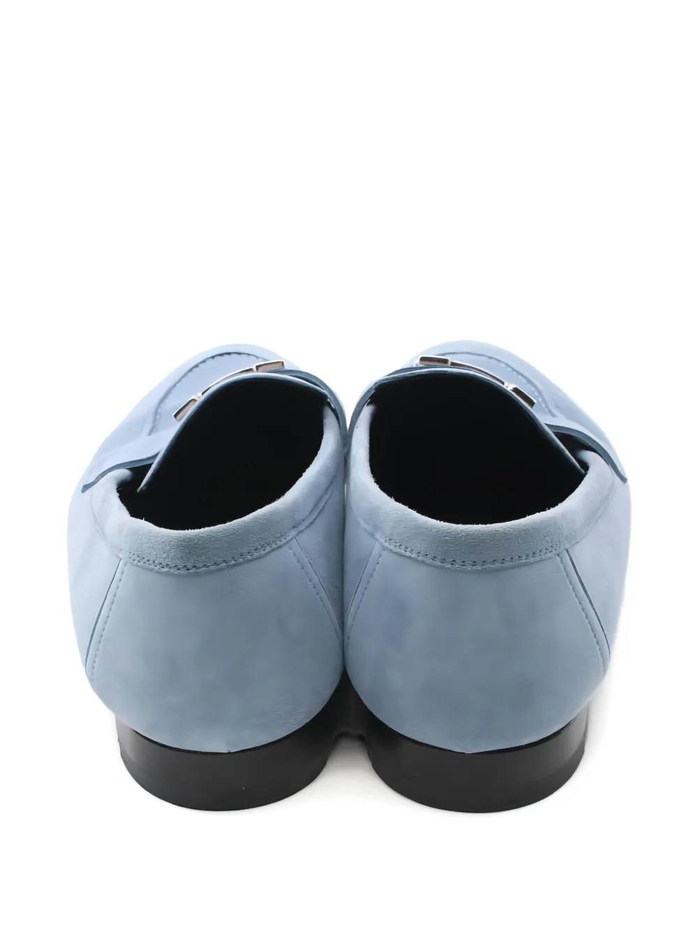 Pre-owned Hermes H-buckle Suede Loafers In Blue