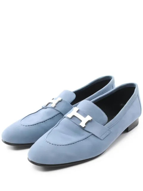 Hermès Pre-Owned H-buckle suede loafers