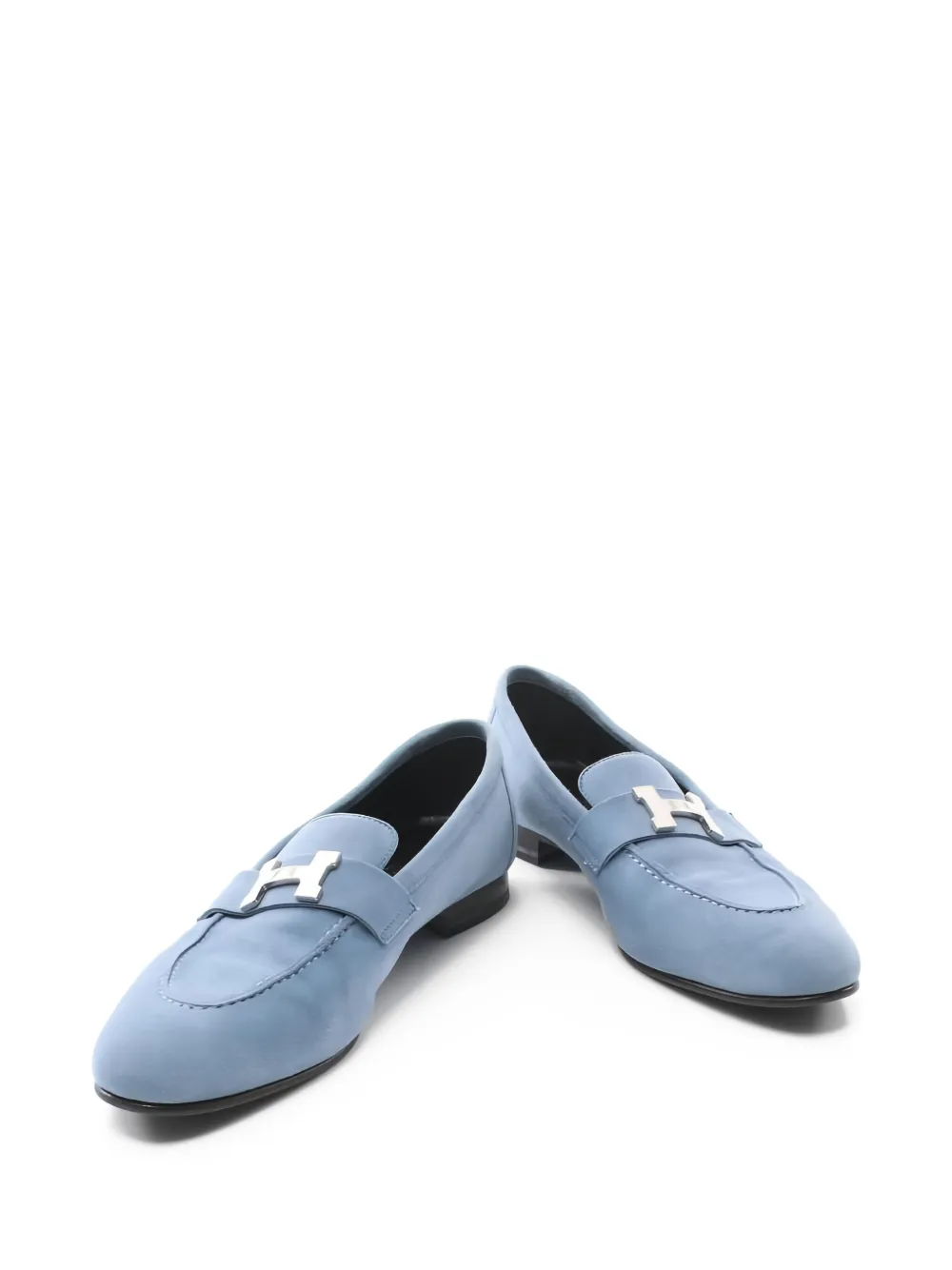 Hermès Pre-Owned Suède loafers met H-gesp - Blauw