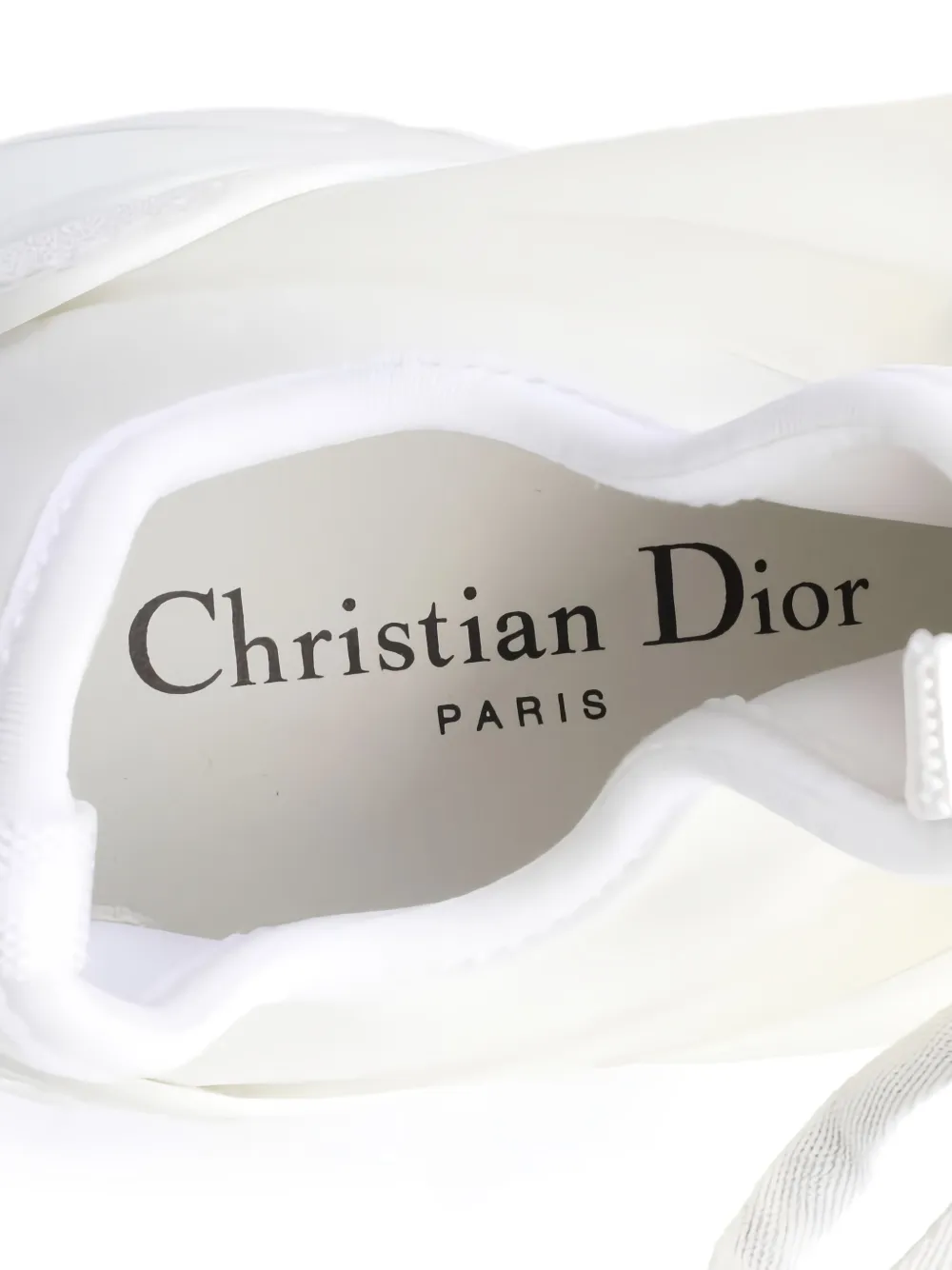Pre-owned Dior D-connect Lace-up Sneakers In White