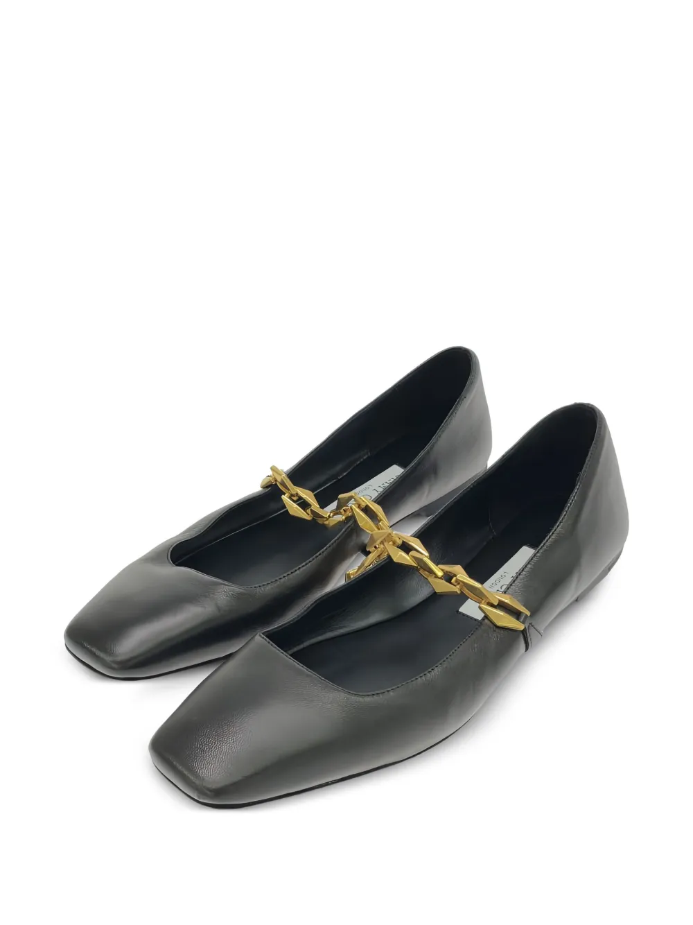 Jimmy Choo Pre-Owned Tilda chain-embellished square-toe flat pumps | Image 2