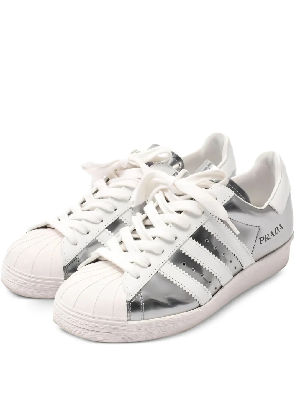 Prada Pre-Owned سنيكر 'سوبر ستار' جلد x Adidas | فضي | Image 1