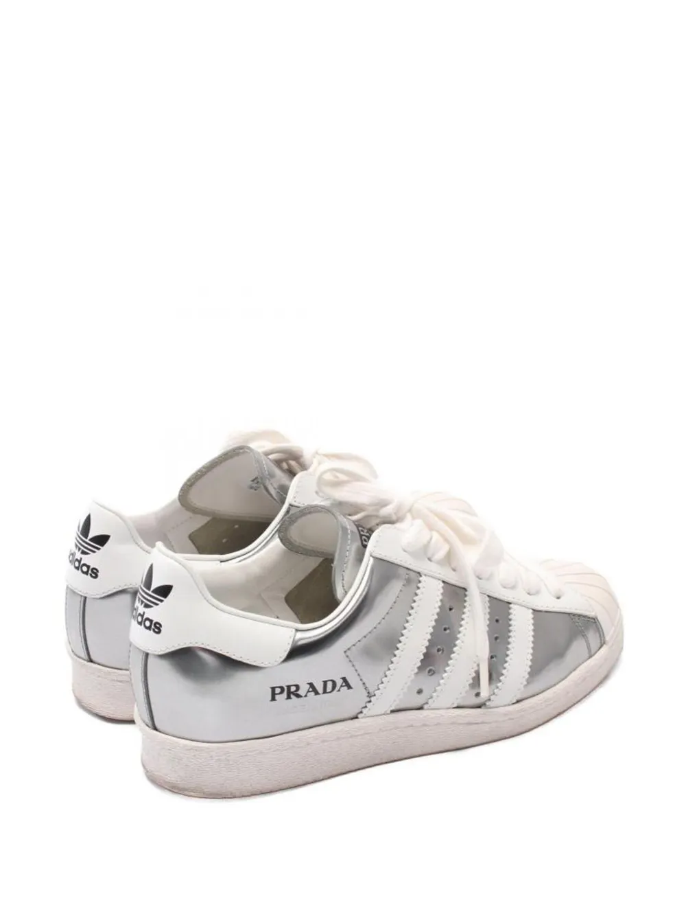 Prada Pre-Owned x adidas Superstar leren sneakers - Zilver