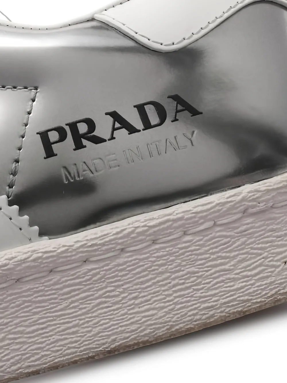Pre-owned Prada X Adidas Superstar Leather Sneakers In Silver